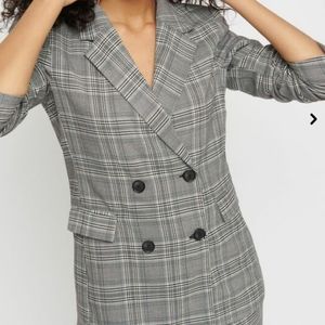 Plaid Double Breasted Blazer